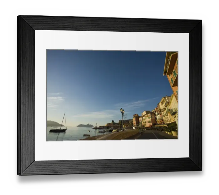 Framed Print : Beautiful marina area in beautiful morning light. Villefranche sur Mer near Nice Framed Print : Beautiful marina area in beautiful morning light. Villefranche sur Mer near Nice