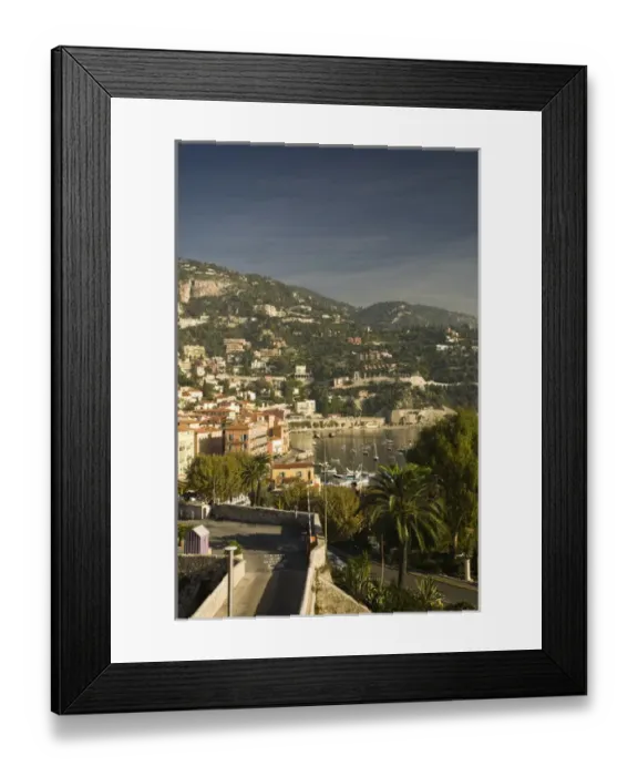 Framed Print : View of Villefranche in morning light. Near Nice in the South of France Framed Print : View of Villefranche in morning light. Near Nice in the South of France