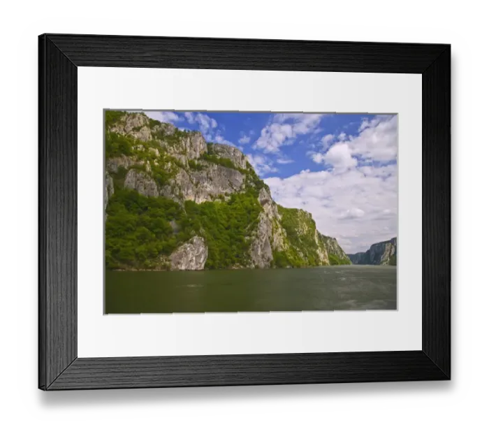 Framed Print : Cruising down the Danube River, throught the Kazan gorge of the Iron Gate throught Framed Print : Cruising down the Danube River, throught the Kazan gorge of the Iron Gate throught