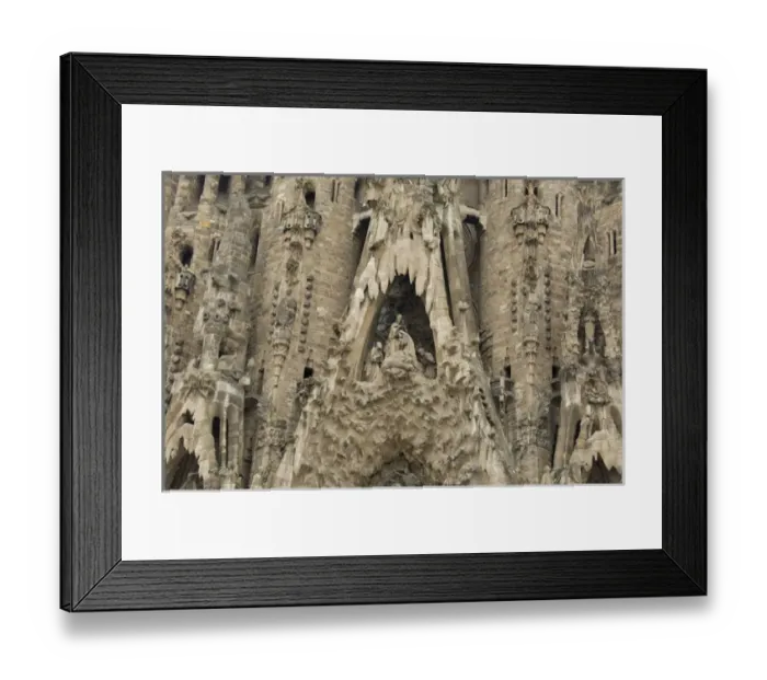 Framed Print : Spain, Barcelona. Gaudis La Sagrada Familia, Nativity Facade detail