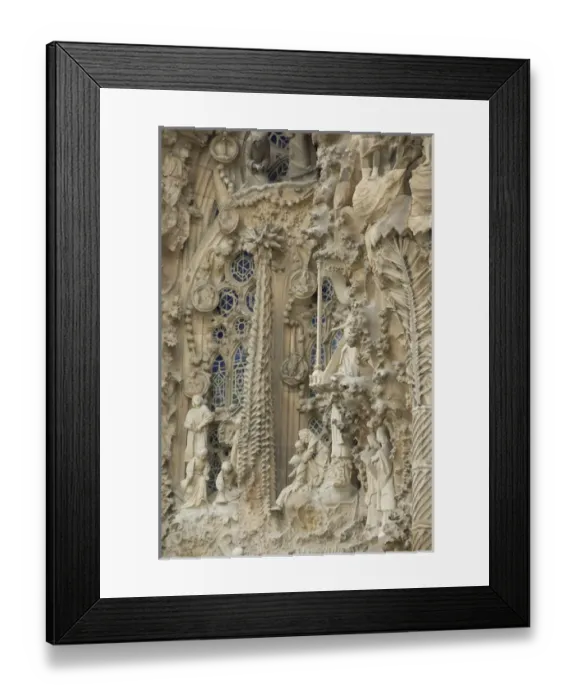 Framed Print : Spain, Barcelona. Gaudis La Sagrada Familia, Nativity Facade detail