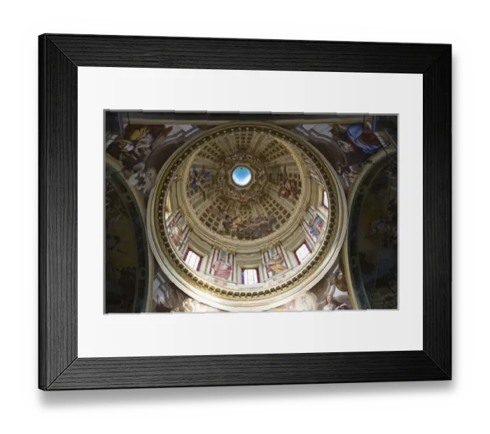 Framed Print : Intricately painted dome of the cathedral. Santuario di Nostra Signora della Costa Framed Print : Intricately painted dome of the cathedral. Santuario di Nostra Signora della Costa