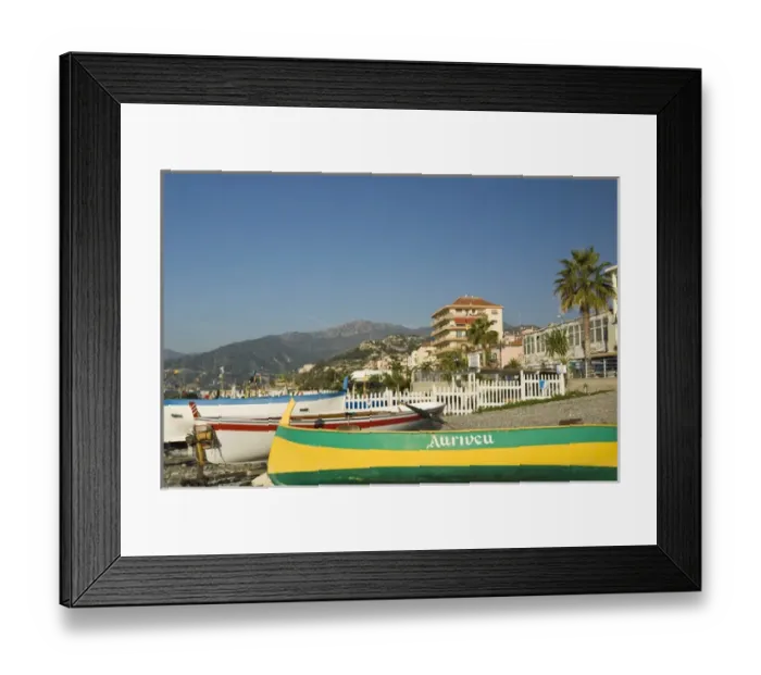 Framed Print : Coastline area near Menton in the South of France. Near the Italian border