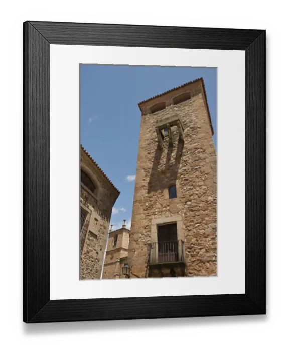 Framed Print : Old Stone Buildings Plaza de Santa Maraaa Historic Centre of Caceres Framed Print : Old Stone Buildings Plaza de Santa Maraaa Historic Centre of Caceres