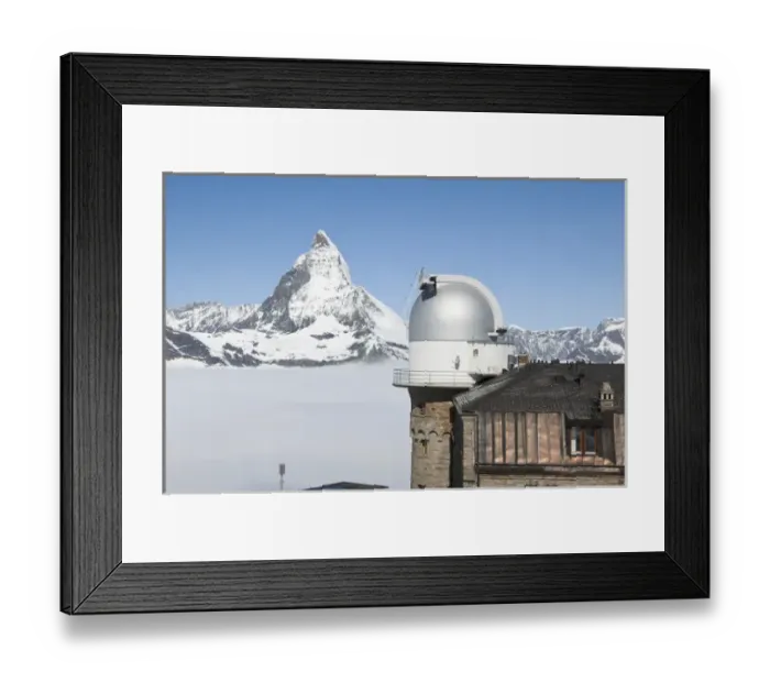 Framed Print : Gornergrat Peak, Switzerland. Observatory at summit of Gronergrat