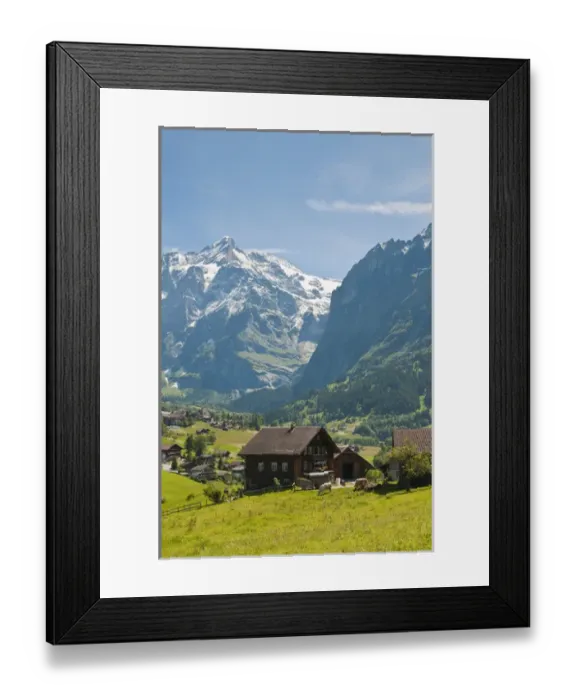 Framed Print : Jungfrau Region, Switzerland. Grindelwald Valley below the Wetterhorn