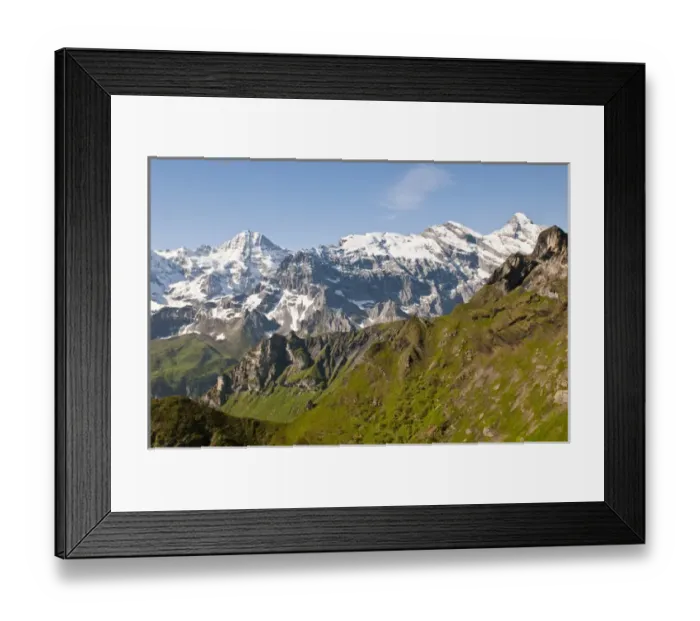 Framed Print : Jungfrau Region, Switzerland. Jungfrau massif from Schilthorn Peak Framed Print : Jungfrau Region, Switzerland. Jungfrau massif from Schilthorn Peak