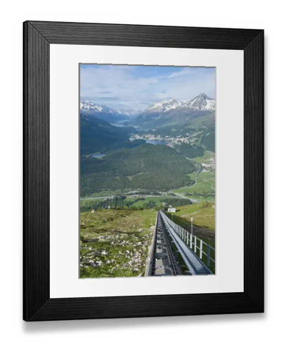 Framed Print : Muottas Muragl, Switzerland. Funicular to the top of Muottas Muragl near St. Moritz Framed Print : Muottas Muragl, Switzerland. Funicular to the top of Muottas Muragl near St. Moritz