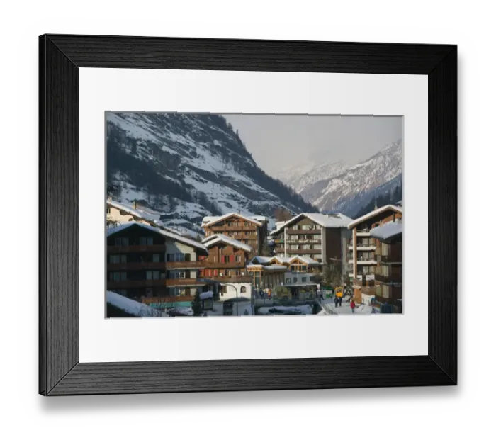 Framed Print : SWITZERLAND-Wallis / Valais-ZERMATT: Ski Chalets / Winter Framed Print : SWITZERLAND-Wallis / Valais-ZERMATT: Ski Chalets / Winter