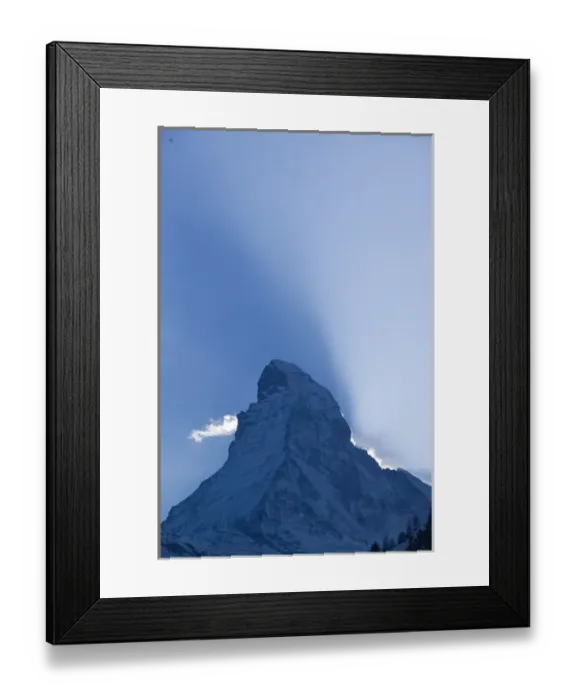 Framed Print : SWITZERLAND-Wallis  /  Valais-ZERMATT: Sunset light behind the Matterhorn  /  Winter