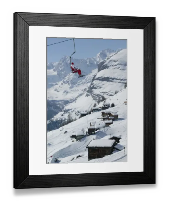 Framed Print : SWITZERLAND-Wallis / Valais-ZERMATT: Findeln / Winter Mountain Ski & Cafe Village Framed Print : SWITZERLAND-Wallis / Valais-ZERMATT: Findeln / Winter Mountain Ski & Cafe Village