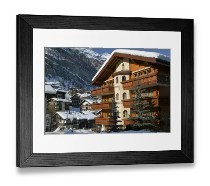 Framed Print : SWITZERLAND-Wallis / Valais-ZERMATT: Ski Chalet / Winter Framed Print : SWITZERLAND-Wallis / Valais-ZERMATT: Ski Chalet / Winter