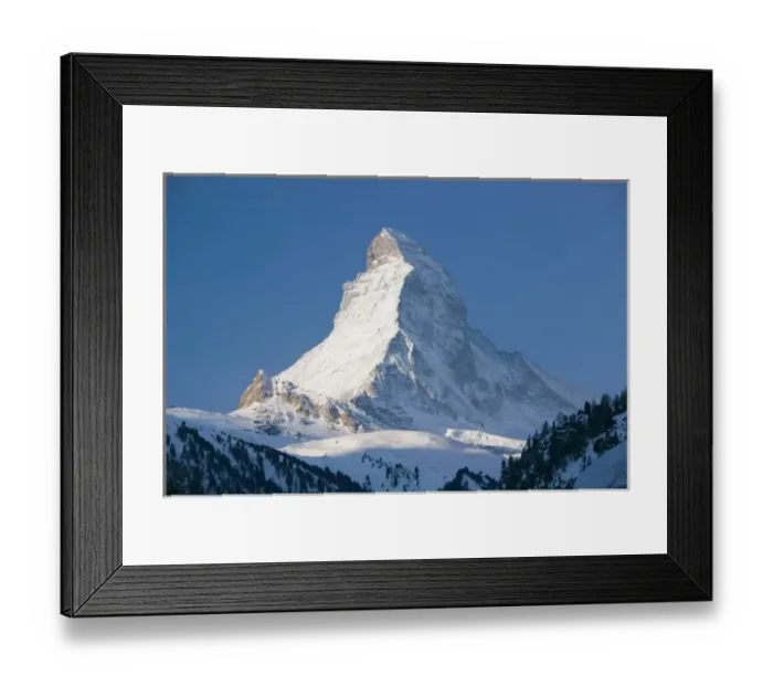 Framed Print : SWITZERLAND-Wallis / Valais-ZERMATT: The Matterhorn / Morning / Winter Framed Print : SWITZERLAND-Wallis / Valais-ZERMATT: The Matterhorn / Morning / Winter