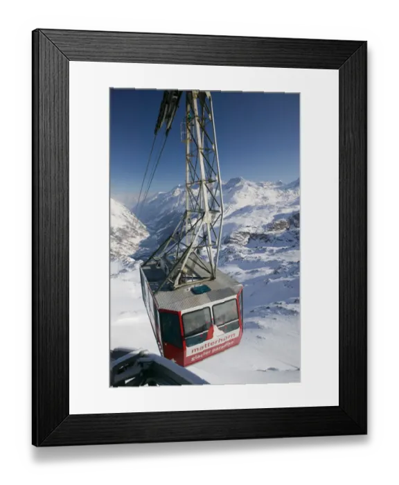 Framed Print : SWITZERLAND-Wallis / Valais-ZERMATT: Trockener Steg (el. 2939 meters) / Winter Cable Framed Print : SWITZERLAND-Wallis / Valais-ZERMATT: Trockener Steg (el. 2939 meters) / Winter Cable