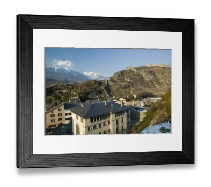 Framed Print : SWITZERLAND-Wallis / Valais-SION: Chateau de Tourbillon (15th century) Winter Framed Print : SWITZERLAND-Wallis / Valais-SION: Chateau de Tourbillon (15th century) Winter