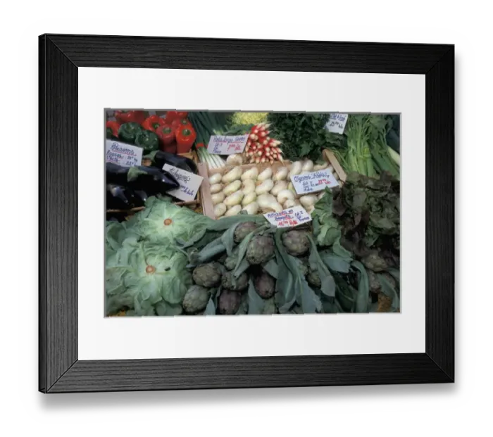 Framed Print : EU, France, Provence, Fresh vegetable produce for sale