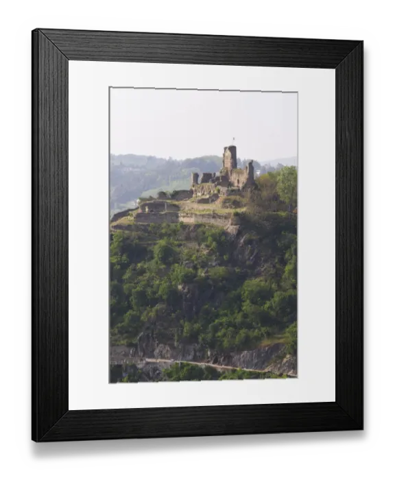 Framed Print : A view from the Mont Pipet on the ruins of the episcopal chateau Batie on the Mont Salomon mountain Framed Print : A view from the Mont Pipet on the ruins of the episcopal chateau Batie on the Mont Salomon mountain