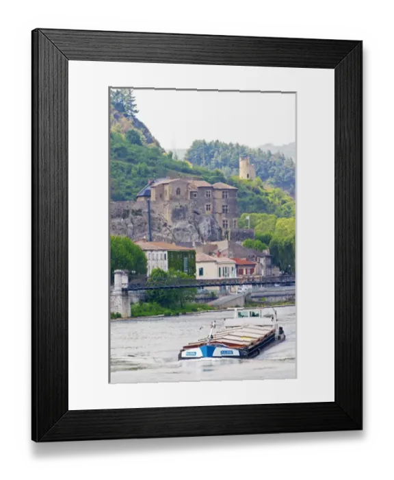 Framed Print : The Chateau de Tournon in the town Tournon and in the background a twoer in ruins Framed Print : The Chateau de Tournon in the town Tournon and in the background a twoer in ruins