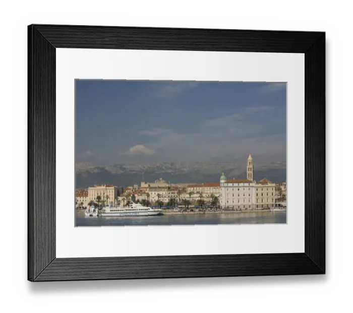 Framed Print : Europe, Croatia, Dalmatia, Split. Waterfront promenade (known as the Riva), and ferry boat Framed Print : Europe, Croatia, Dalmatia, Split. Waterfront promenade (known as the Riva), and ferry boat