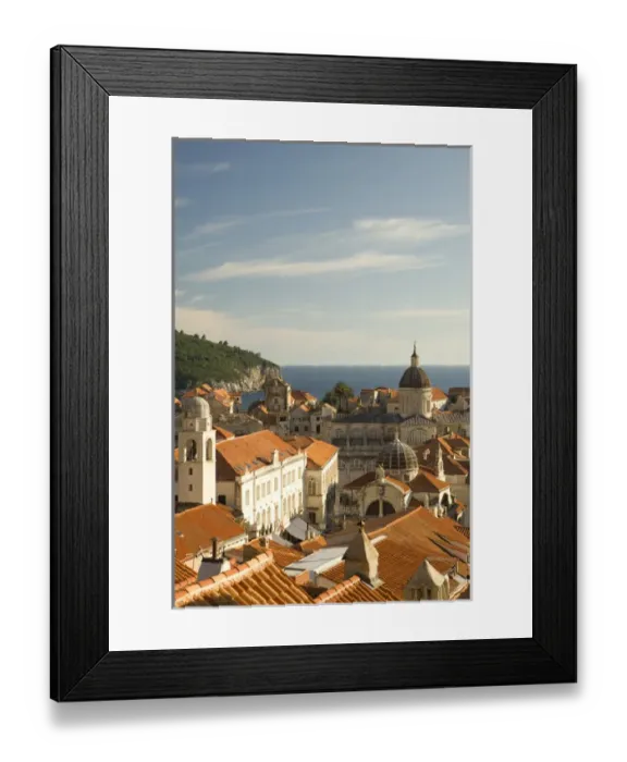 Framed Print : Europe, Croatia, Dalmatia, Dubrovnik. Red tile roofs dominate the old city of Dubrovnik Framed Print : Europe, Croatia, Dalmatia, Dubrovnik. Red tile roofs dominate the old city of Dubrovnik
