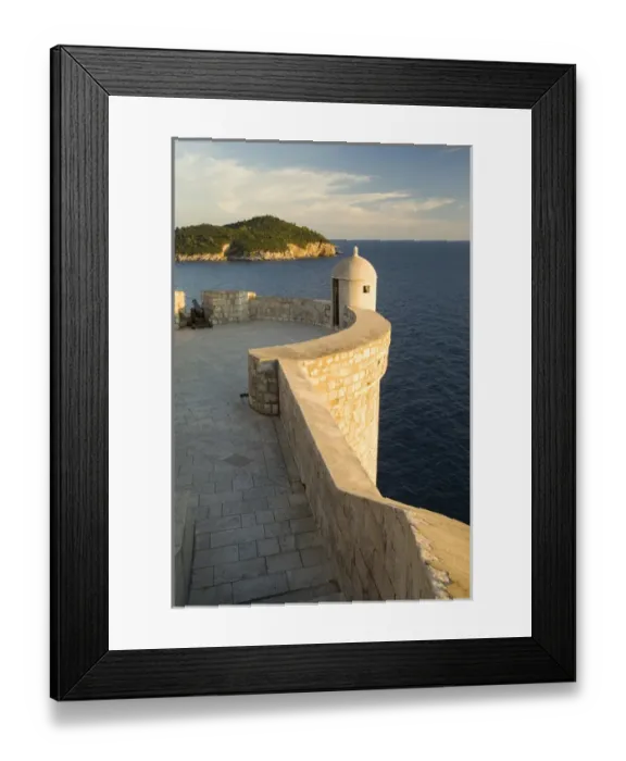 Framed Print : Europe, Croatia, Dalmatia, Dubrovnik. Old city walls (built 10th century) above Adriatic Sea Framed Print : Europe, Croatia, Dalmatia, Dubrovnik. Old city walls (built 10th century) above Adriatic Sea
