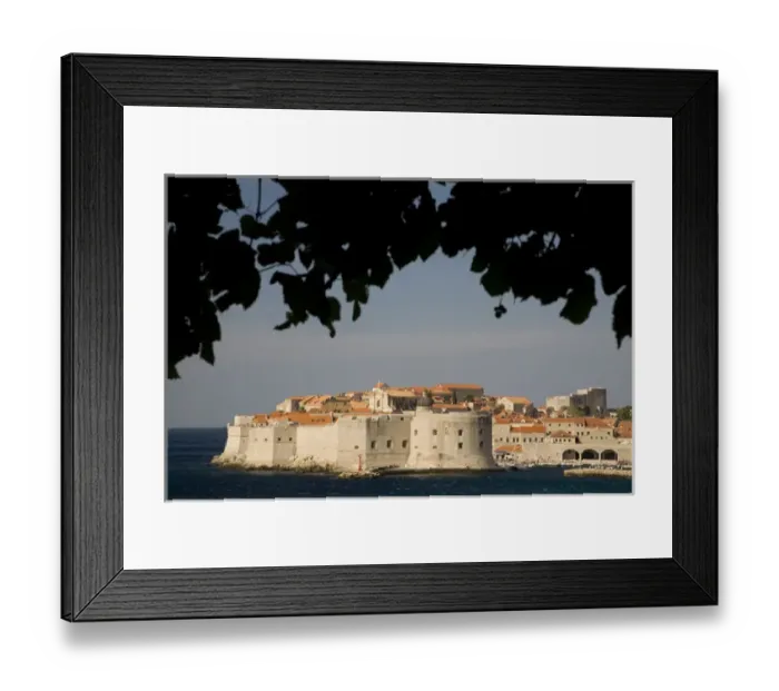 Framed Print : Europe, Croatia, Dalmatia, Dubrovnik. Adriatic Sea and city walls (built 10th century) Framed Print : Europe, Croatia, Dalmatia, Dubrovnik. Adriatic Sea and city walls (built 10th century)