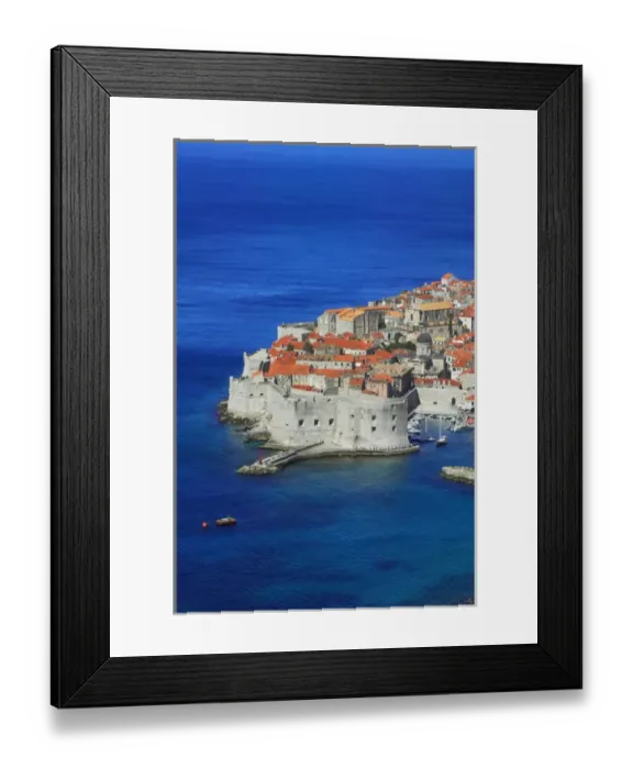 Framed Print : Dubrovnik on the shores of Adriatic Sea, Croatia Framed Print : Dubrovnik on the shores of Adriatic Sea, Croatia