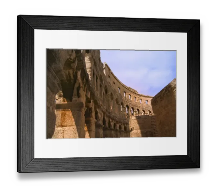 Framed Print : Ruins of 1st century Roman Amphitheatre, Pula, Istria, Croatia