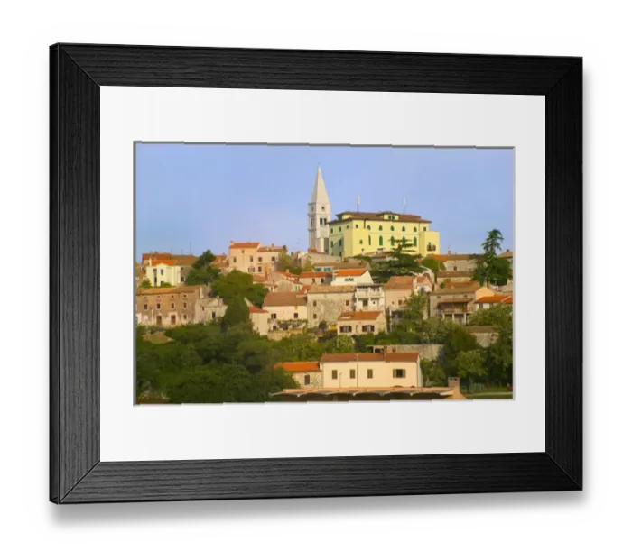 Framed Print : Cityscape of Rovinj dominated by Euphemia Cathedral, Istria, Croatia Framed Print : Cityscape of Rovinj dominated by Euphemia Cathedral, Istria, Croatia