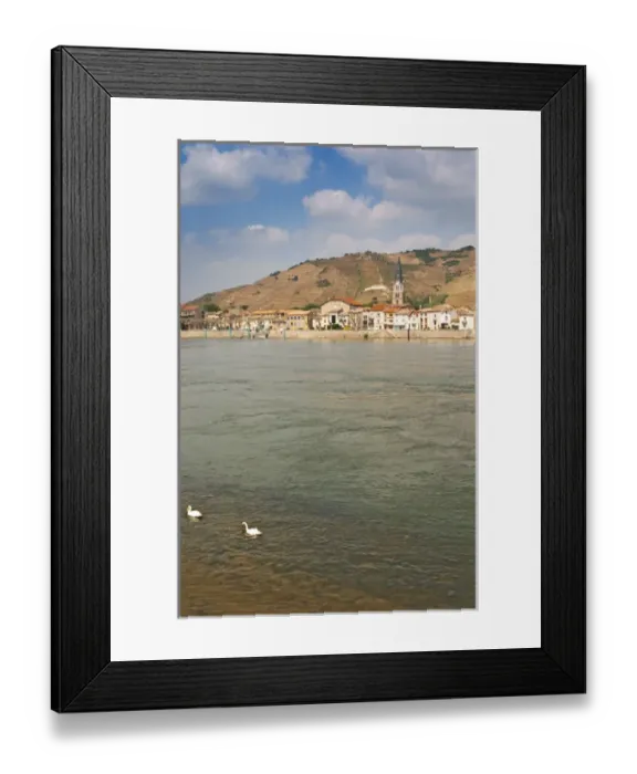Framed Print : The Hermitage vineyards on the hill behind the city Tain-laaHermitage, on the steep sloping hill Framed Print : The Hermitage vineyards on the hill behind the city Tain-laaHermitage, on the steep sloping hill