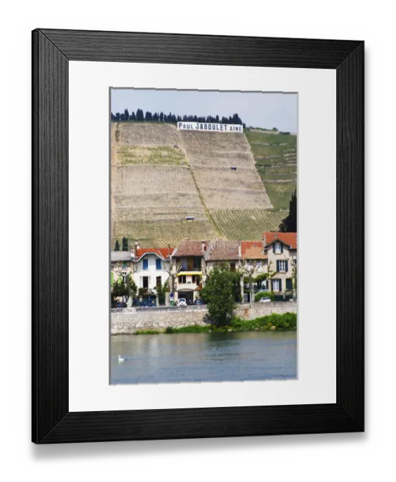 Framed Print : The town Tain l Hermitage, the riverside side, the river Rhone. The Hermitage Framed Print : The town Tain l Hermitage, the riverside side, the river Rhone. The Hermitage