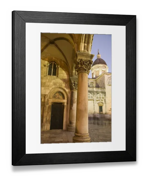 Framed Print : Rectors Palace Arches with Dubrovnik Cathedral behind, Walled City of Dubrovnik Framed Print : Rectors Palace Arches with Dubrovnik Cathedral behind, Walled City of Dubrovnik