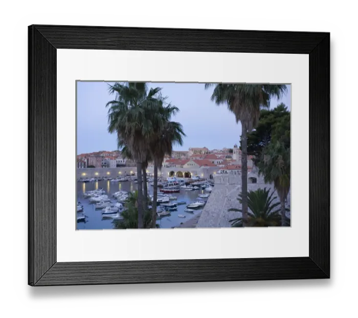 Framed Print : Walled City of Dubrovnik, Southeastern Tip of Croatia, Dalmation Coast, Adriatic Sea