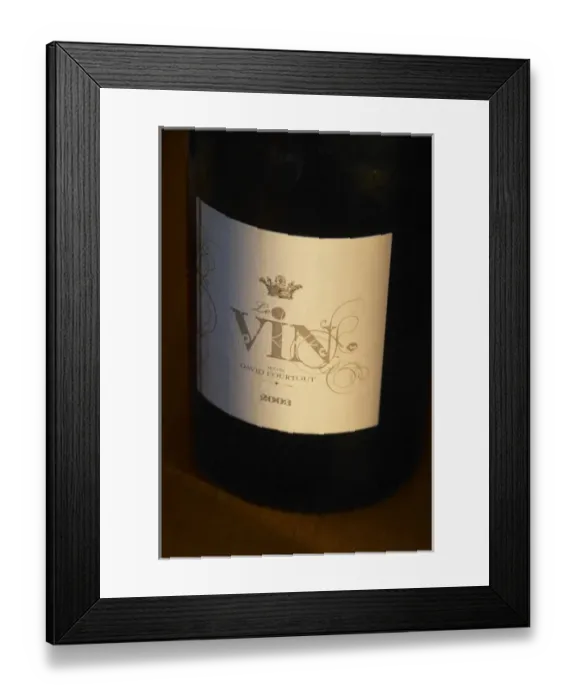 Framed Print : Bottle of cuvee Le vin selon David Fourtout ( The Wine according Framed Print : Bottle of cuvee Le vin selon David Fourtout ( The Wine according
