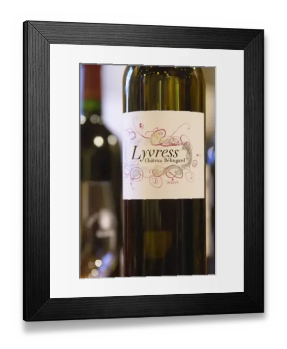 Framed Print : Cuvee Lyvress of Chateau Belingard, word play on l ivress meaning drunkenness Framed Print : Cuvee Lyvress of Chateau Belingard, word play on l ivress meaning drunkenness