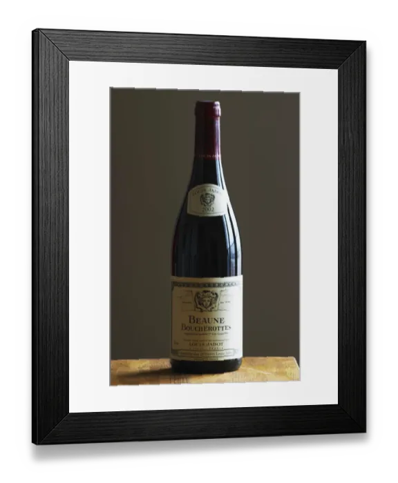 Framed Print : A bottle of Maison Louis Jadot Bourgogne Beaune Boucherottes Premier 1er Cru 2002 Framed Print : A bottle of Maison Louis Jadot Bourgogne Beaune Boucherottes Premier 1er Cru 2002