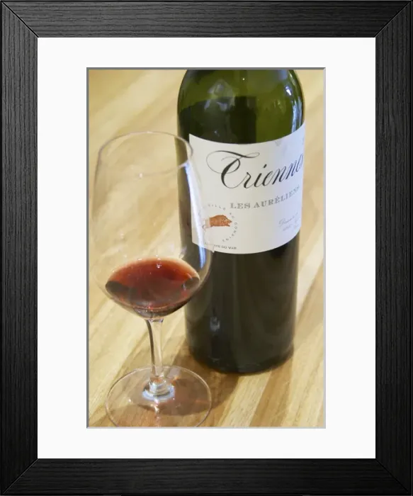 Framed Print : Triennes Les Aureliens red and a glass Domaine de Triennes Nans-les-Pins Var Cote Framed Print : Triennes Les Aureliens red and a glass Domaine de Triennes Nans-les-Pins Var Cote