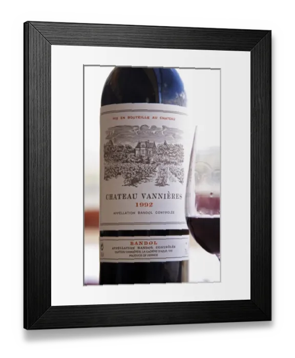 Framed Print : Bottle and glass of Ch Vannieres 1992 Chateau Vannieres (Vannieres) La Cadiere (Cadiere) Framed Print : Bottle and glass of Ch Vannieres 1992 Chateau Vannieres (Vannieres) La Cadiere (Cadiere)