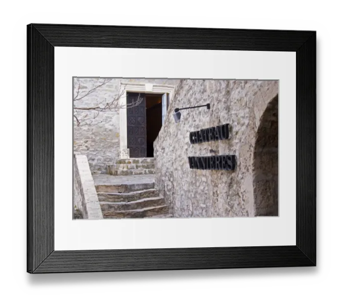 Framed Print : An elegant stone stair case at the winery leading up to the chateau building Chateau Vannieres
