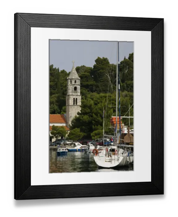 Framed Print : CROATIA, Southern Dalmatia, CAVTAT. Harbor View with the Monastery of Our Lady of Framed Print : CROATIA, Southern Dalmatia, CAVTAT. Harbor View with the Monastery of Our Lady of