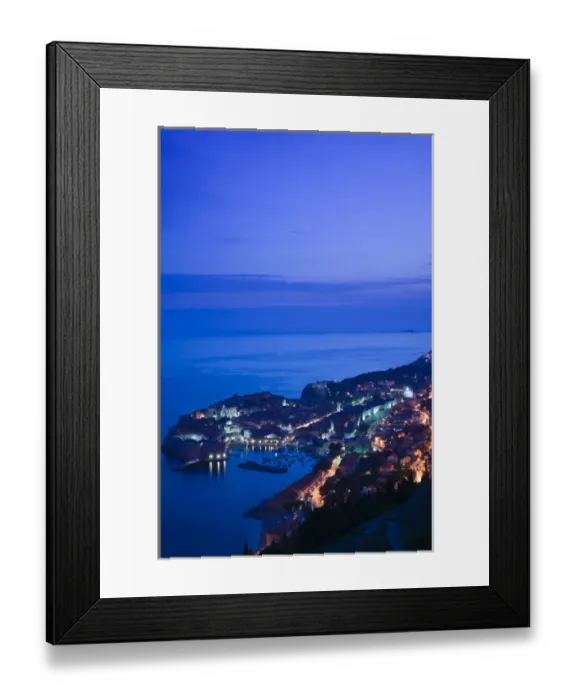 Framed Print : CROATIA, Southern Dalmatia, DUBROVNIK. Old Town DUBROVNIK, evening view from the east