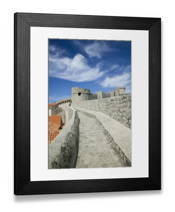 Framed Print : Croatia, Southern Dalmatia, Dubrovnik. Old Town Dubrovnik, Town Walls