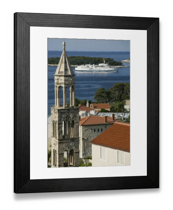 Framed Print : CROATIA, Southern Dalmatia, Hvar Island, Hvar Town. Hvar Yacht Harbor and St. Marko Framed Print : CROATIA, Southern Dalmatia, Hvar Island, Hvar Town. Hvar Yacht Harbor and St. Marko