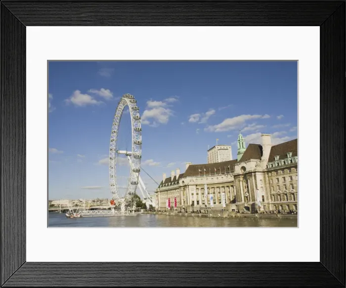 Framed Print : UK, London. London Eye ferris wheel on the banks of the Thames River Framed Print : UK, London. London Eye ferris wheel on the banks of the Thames River