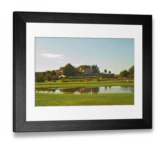 Framed Print : Chateau Lafite Rothschild in Pauillac, Medoc, Bordeaux, with park garden and pond Framed Print : Chateau Lafite Rothschild in Pauillac, Medoc, Bordeaux, with park garden and pond