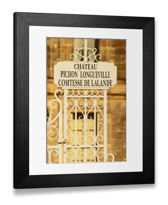Framed Print : The Chateau Pichon Longueville comtesse de lalande, Pauillac, Bordeaux - a sign Framed Print : The Chateau Pichon Longueville comtesse de lalande, Pauillac, Bordeaux - a sign