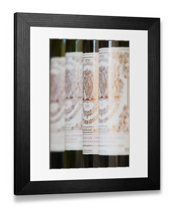 Framed Print : A row of bottles standing in line - Chateau Baron Pichon Longueville, Pauillac, Medoc Framed Print : A row of bottles standing in line - Chateau Baron Pichon Longueville, Pauillac, Medoc