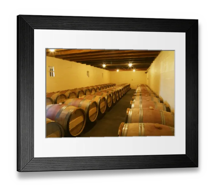 Framed Print : The barrel cellar for aging the wines in oak casks - Chateau La Grave Figeac, Saint Emilion Framed Print : The barrel cellar for aging the wines in oak casks - Chateau La Grave Figeac, Saint Emilion