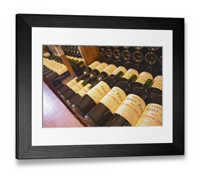 Framed Print : Chateau La Grave Figeac 2000, Saint Emilion Grand Cru Classe - rows of bottles for Framed Print : Chateau La Grave Figeac 2000, Saint Emilion Grand Cru Classe - rows of bottles for