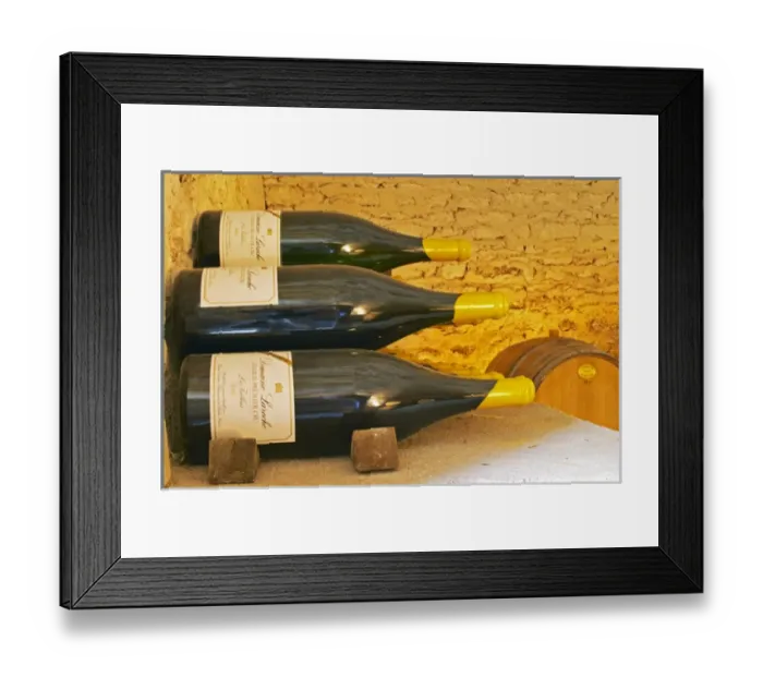 Framed Print : Double magnum bottles of Chablis Premier Cru Les Vaillons 2002 in Domaine Michel Framed Print : Double magnum bottles of Chablis Premier Cru Les Vaillons 2002 in Domaine Michel